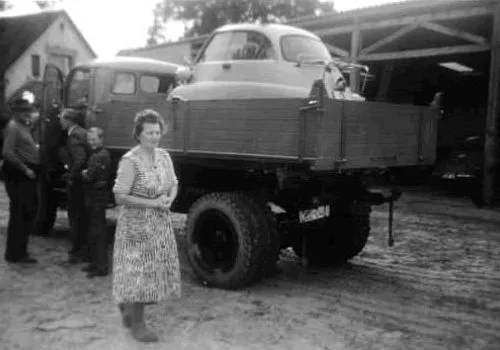 Historische Aufnahme eines Unimog des Unternehmens
