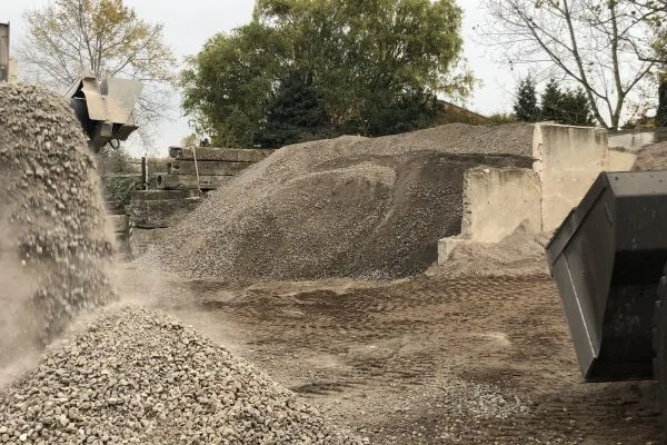 Haufwerk aus Beton-Recyclingmaterial